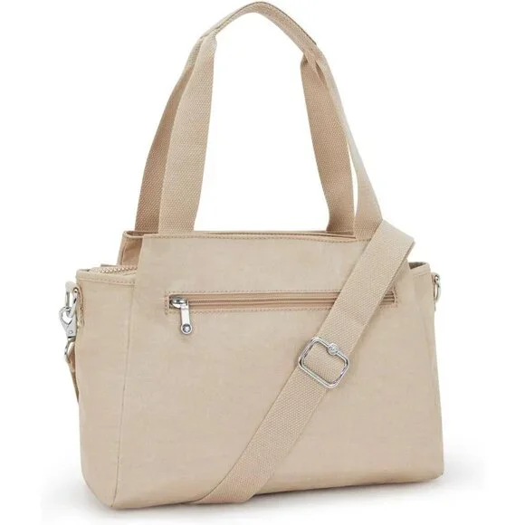 Metallic Shoulder Bag Womens Recycled Nylon Adjustable Strap Zipper Closure - Picture 2 of 5